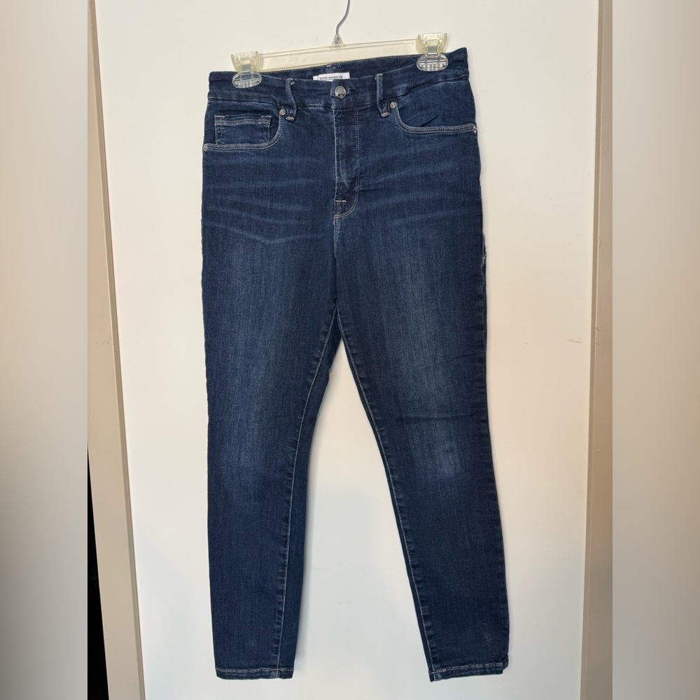 Good American Good Legs Crop Jeans Blue 260 Size 10/30 - Picture 6 of 11